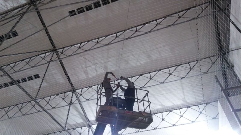 pose des filets polyamide pour foot indoor